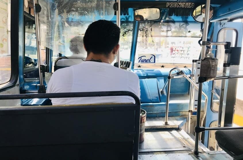 Riding the local bus in Puerto Vallarta