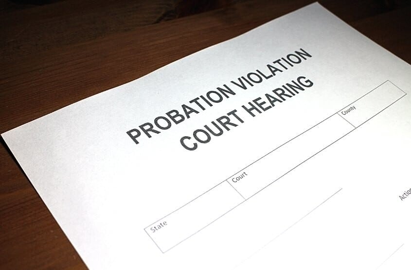 Probation violation court hearing paper.