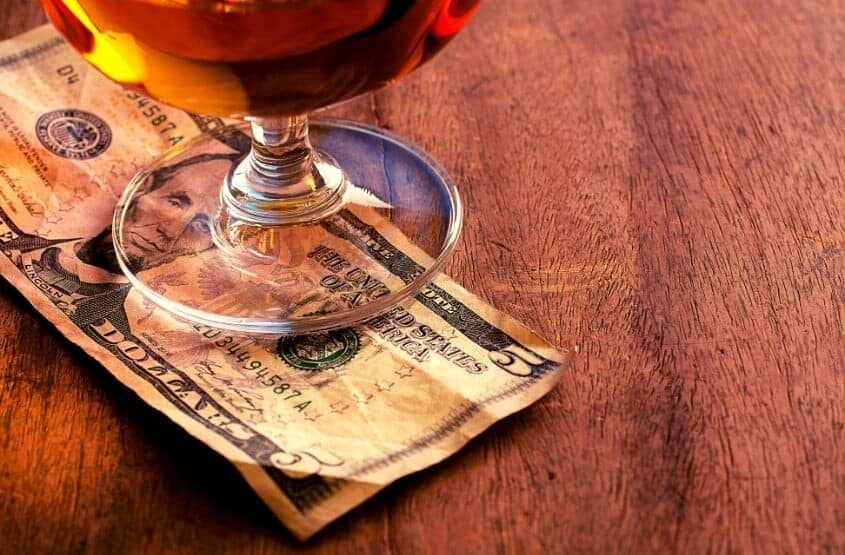 A tip left at a bar in Cabo San Lucas
