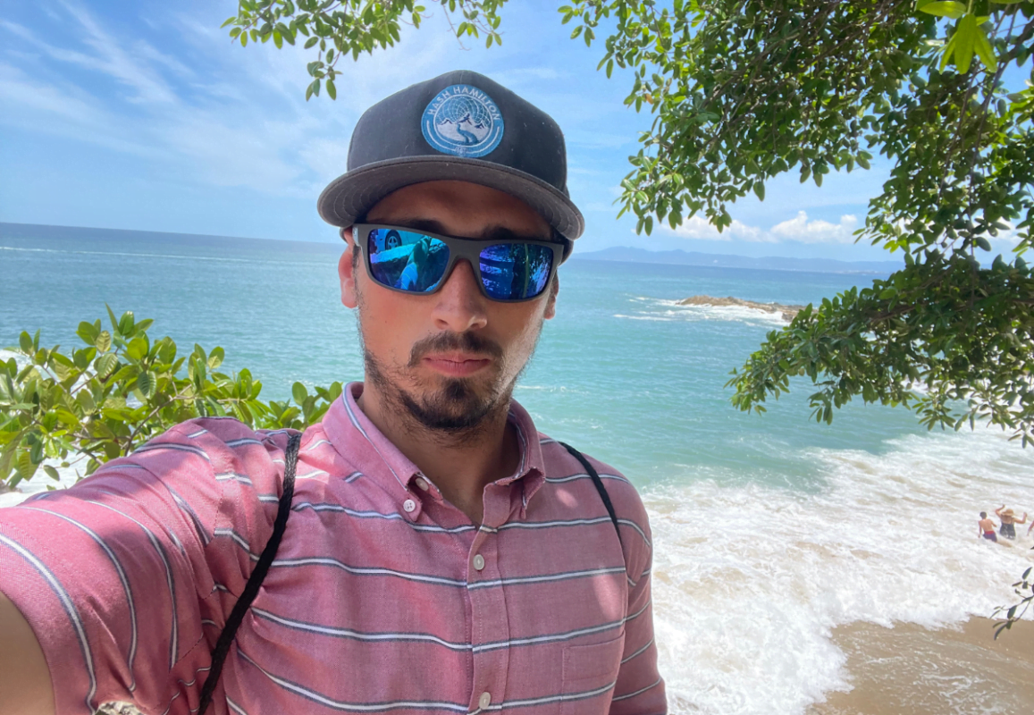 Me standing at the beach in southern Puerto Vallarta.