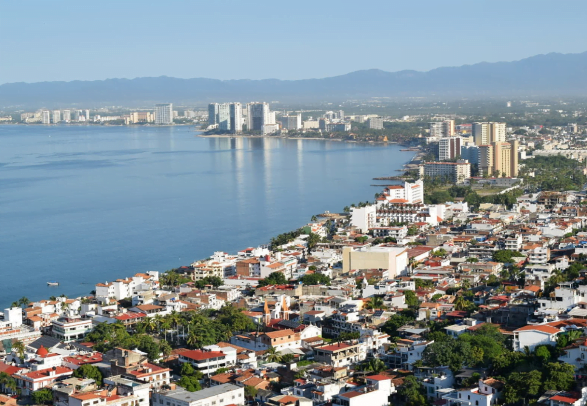 An above view of Puerto Vallarta from Mirador Cerro de La Cruz.