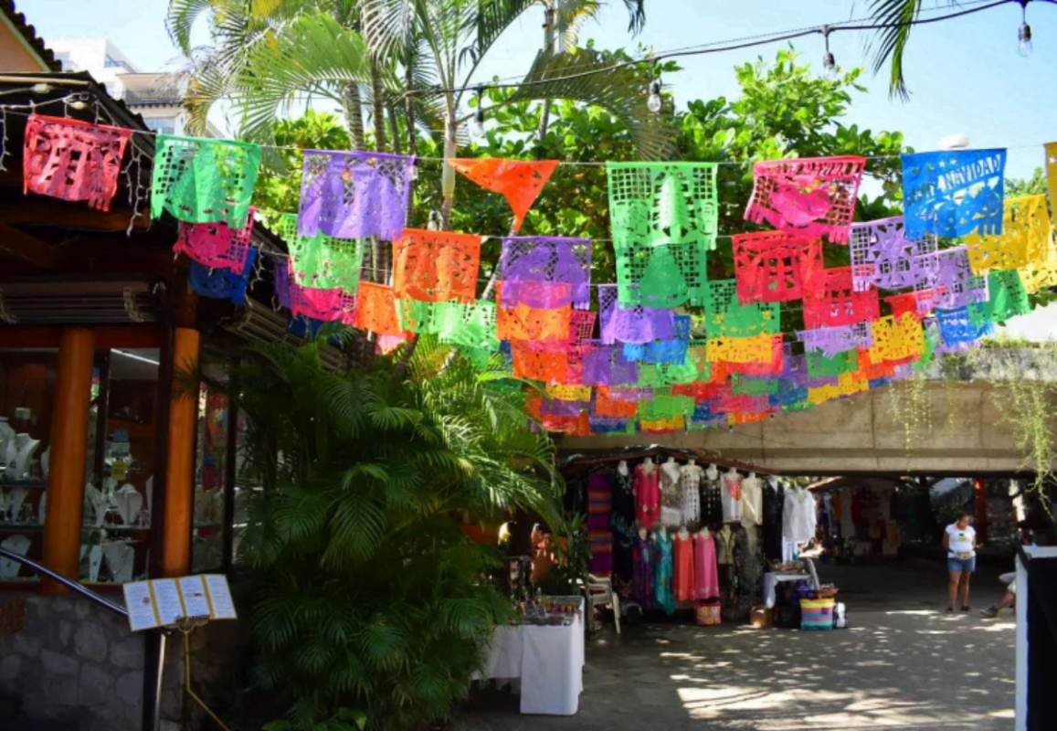 One of the local markets in Puerto Vallarta next to the river.
