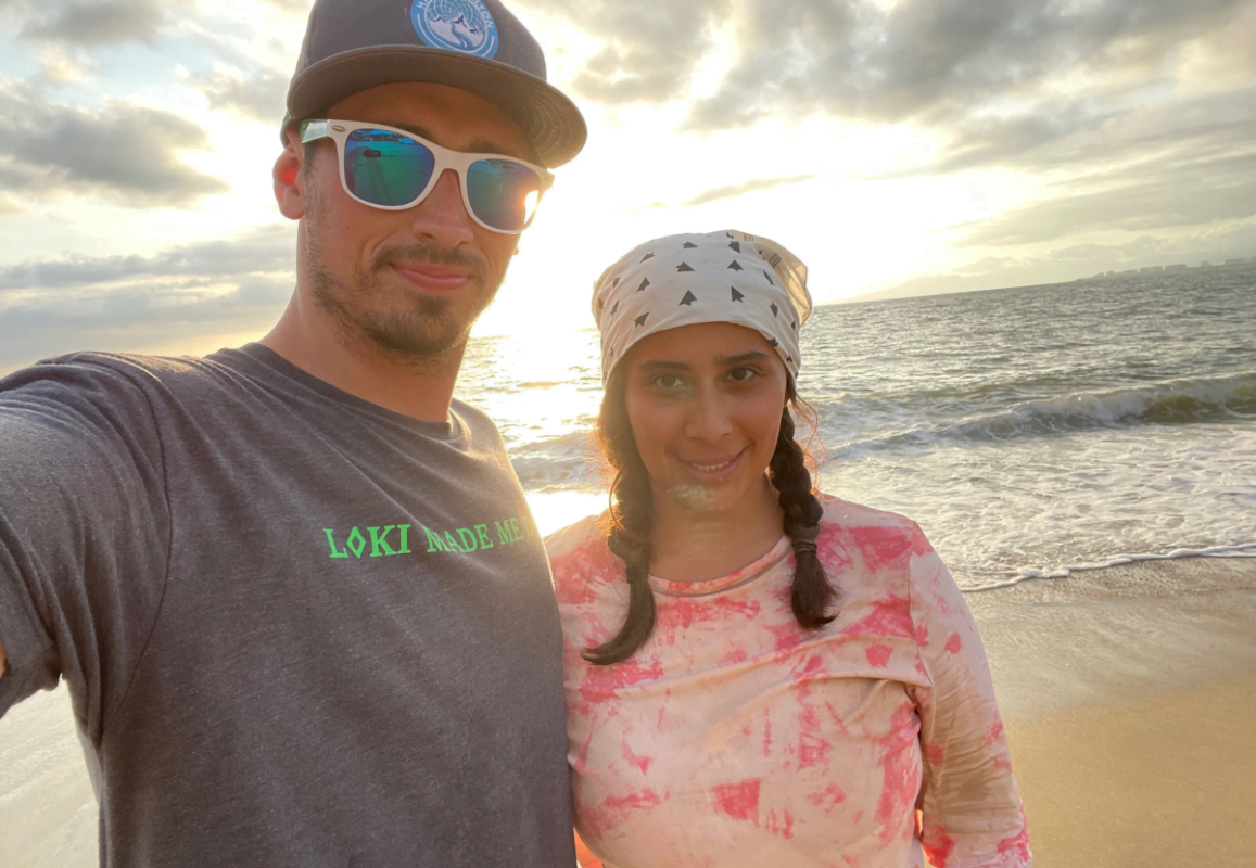 Me and my wife standing on the beach in Puerto Vallarta.