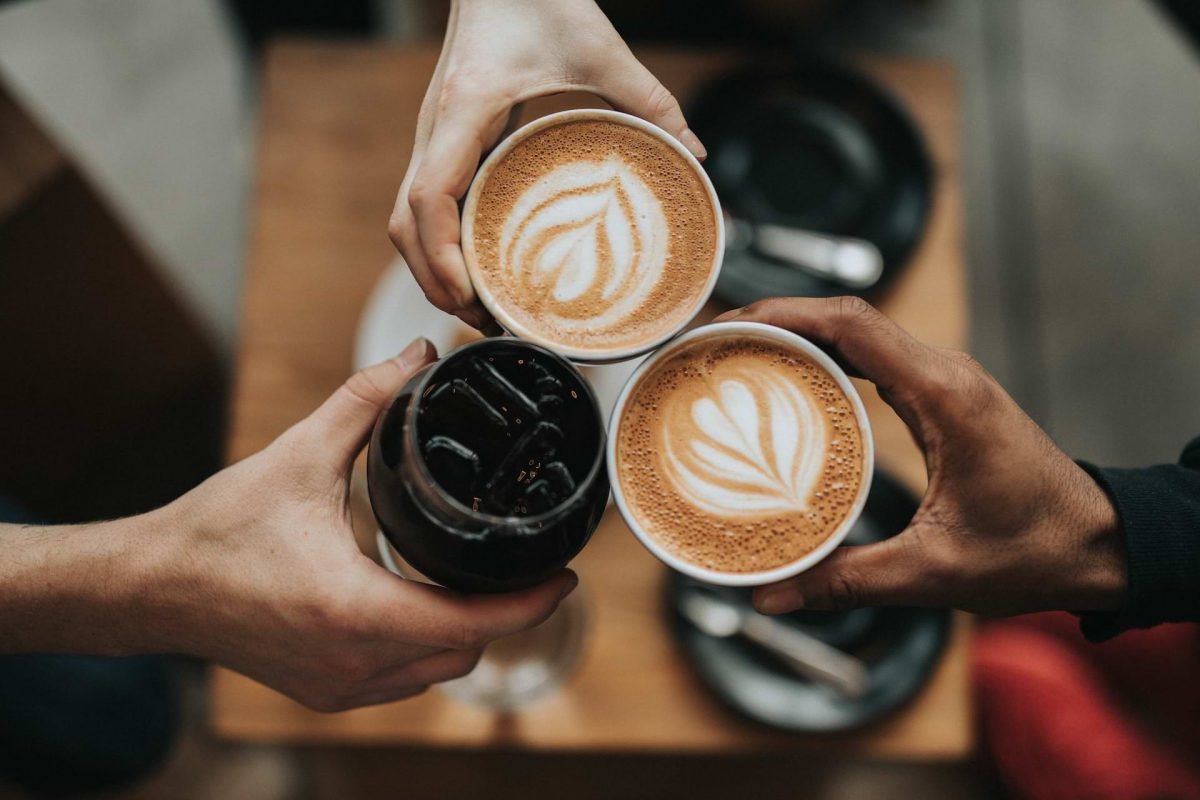 people drinking coffee in one of Rosarito coffee shops