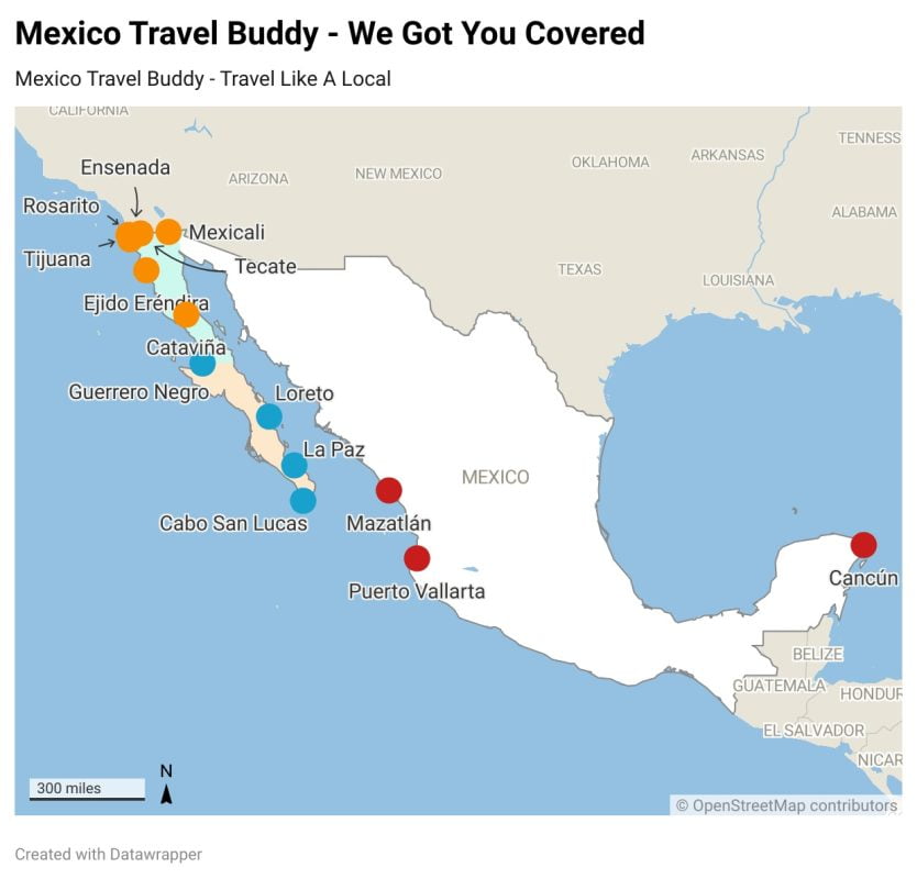 map of mexico for road trips in mexico