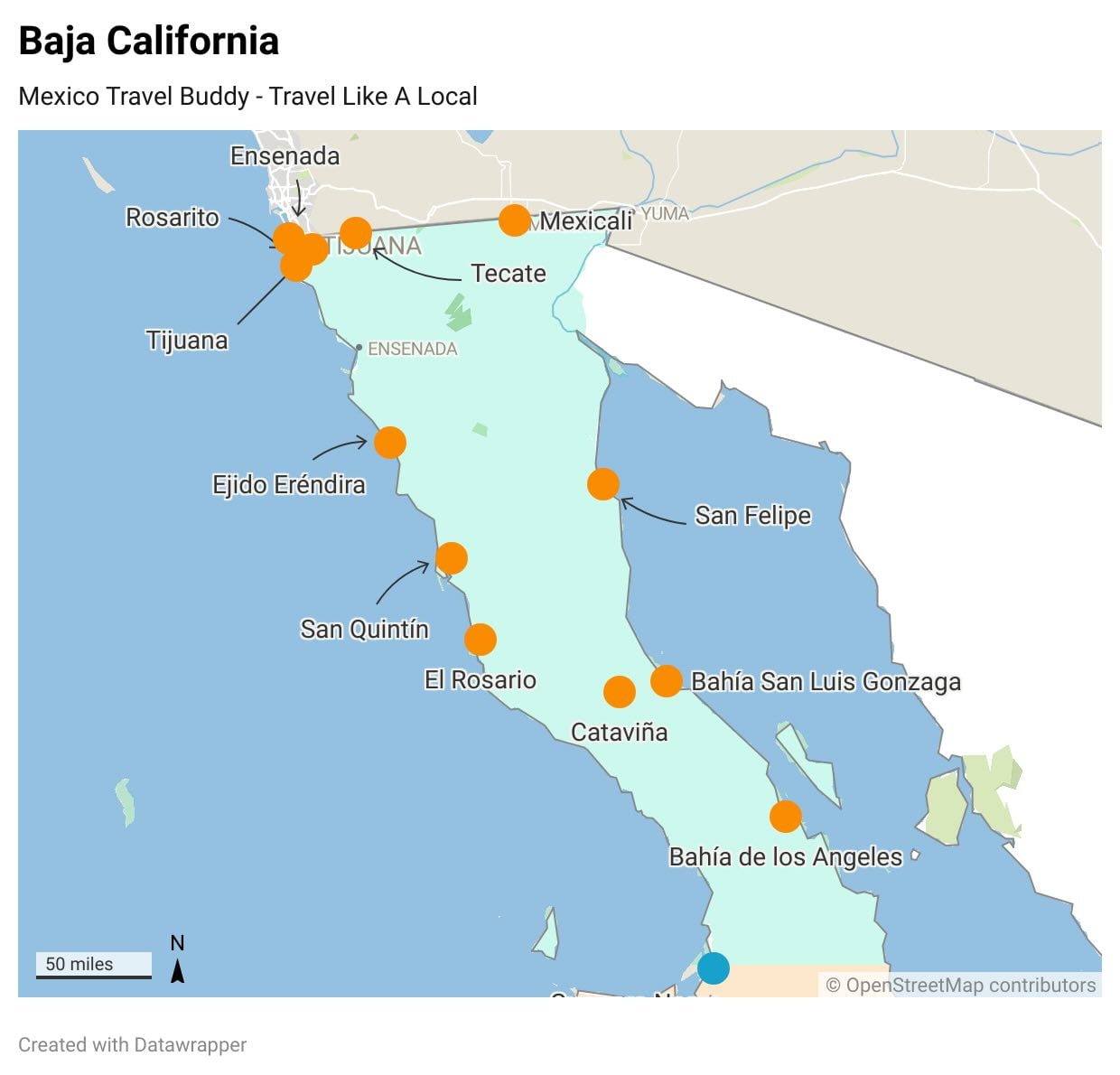 map of baja california