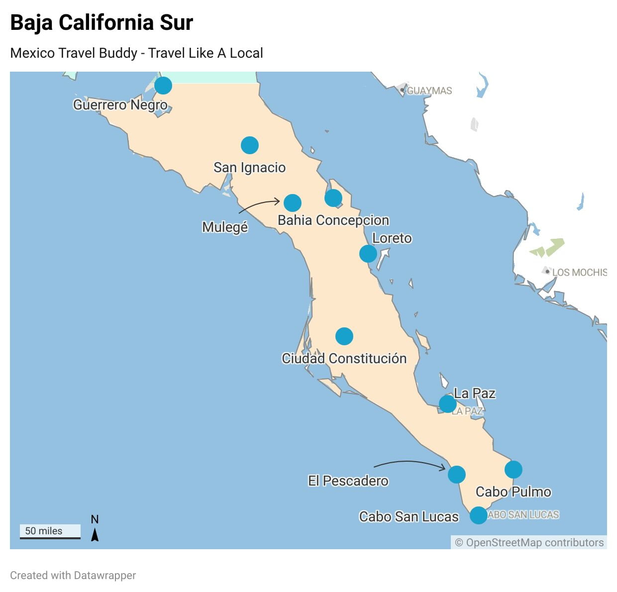 map of baja california sur